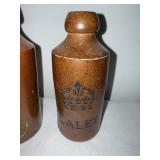 Pair of Vintage English Ironstone Stoneware Bottles with Embossed Branding Pair of Vintage English Ironstone Stoneware Bottles with Embossed Branding