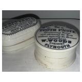 Antique English Advertising Ironstone Toothpaste Jars - Woods & Hockin Ceramic Toothpaste Containers Antique English Advertising Ironstone Toothpaste Jars - Woods & Hockin Ceramic Toothpaste Containers