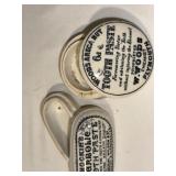 Antique English Advertising Ironstone Toothpaste Jars - Woods & Hockin Ceramic Toothpaste Containers Antique English Advertising Ironstone Toothpaste Jars - Woods & Hockin Ceramic Toothpaste Containers