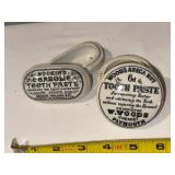 Antique English Advertising Ironstone Toothpaste Jars - Woods & Hockin Ceramic Toothpaste Containers Antique English Advertising Ironstone Toothpaste Jars - Woods & Hockin Ceramic Toothpaste Containers
