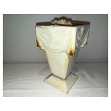 Antique French Cast Iron Cemetery Urn with Draped Design Antique French Cast Iron Cemetery Urn with Draped Design