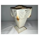 Antique French Cast Iron Cemetery Urn with Draped Design Antique French Cast Iron Cemetery Urn with Draped Design