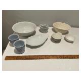 Assorted Antique English Ironstone Dishware Lot - Bowls, Cups, Plates Assorted Antique English Ironstone Dishware Lot - Bowls, Cups, Plates