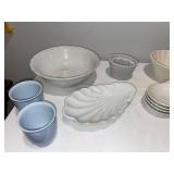 Assorted Antique English Ironstone Dishware Lot - Bowls, Cups, Plates Assorted Antique English Ironstone Dishware Lot - Bowls, Cups, Plates