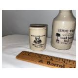 Vintage French Stoneware Advertising Pots - Set of 5 Vintage French Stoneware Advertising Pots - Set of 5