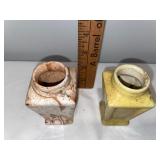 Pair of Vintage English Stoneware Vases with Crackle Glaze Finish Pair of Vintage English Stoneware Vases with Crackle Glaze Finish