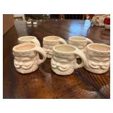 Set of 6 Vintage White Santa Face Mugs Made in Japan Set of 6 Vintage White Santa Face Mugs Made in Japan