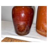 Antique Stoneware English Advertising Pottery Dairy Jars Lot - Express, Shepherd Antique Stoneware English Advertising Pottery Dairy Jars Lot - Express, Shepherd