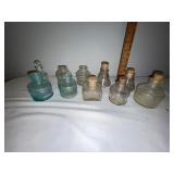 Vintage English Glass Bottle Collection with Cork Stoppers - Set of 10 Vintage English Glass Bottle Collection with Cork Stoppers - Set of 10