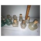 Vintage English Glass Bottle Collection with Cork Stoppers - Set of 10 Vintage English Glass Bottle Collection with Cork Stoppers - Set of 10