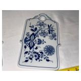 Set of 3 Decorative European Porcelain Breakfast Boards with Blue Floral Designs Set of 3 Decorative European Porcelain Breakfast Boards with Blue Floral Designs