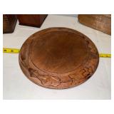 Vintage Wooden Kitchenware Lot: Salt Box, Cutting Board, Decorative Trays Vintage Wooden Kitchenware Lot: Salt Box, Cutting Board, Decorative Trays
