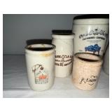 Antique English Advertising Ironstone Jar Collection with Unique Designs Antique English Advertising Ironstone Jar Collection with Unique Designs
