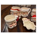 Vintage Santa Clause English Pitcher, Mugs, Serving Dish & Figurine Set Vintage Santa Clause English Pitcher, Mugs, Serving Dish & Figurine Set