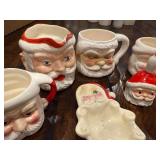 Vintage Santa Clause English Pitcher, Mugs, Serving Dish & Figurine Set Vintage Santa Clause English Pitcher, Mugs, Serving Dish & Figurine Set