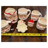 Vintage Santa Clause English Pitcher, Mugs, Serving Dish & Figurine Set Vintage Santa Clause English Pitcher, Mugs, Serving Dish & Figurine Set