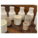 Lot of Antique English Advertising Ironstone Jars and Vases - Assorted Sizes Lot of Antique English Advertising Ironstone Jars and Vases - Assorted Sizes
