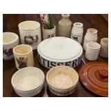Antique English Advertising Ironstone Lot: Jars, Bowls, and Decor Pieces Antique English Advertising Ironstone Lot: Jars, Bowls, and Decor Pieces
