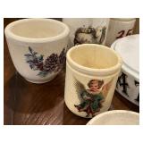 Antique English Advertising Ironstone Lot: Jars, Bowls, and Decor Pieces Antique English Advertising Ironstone Lot: Jars, Bowls, and Decor Pieces