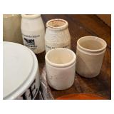 Antique English Advertising Ironstone Lot: Jars, Bowls, and Decor Pieces Antique English Advertising Ironstone Lot: Jars, Bowls, and Decor Pieces