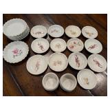 Large Collection of Miniature Floral Decorative Butter Pat Plates & 2 Bowls Large Collection of Miniature Floral Decorative Butter Pat Plates & 2 Bowls