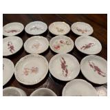 Large Collection of Miniature Floral Decorative Butter Pat Plates & 2 Bowls Large Collection of Miniature Floral Decorative Butter Pat Plates & 2 Bowls