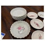 Large Collection of Miniature Floral Decorative Butter Pat Plates & 2 Bowls Large Collection of Miniature Floral Decorative Butter Pat Plates & 2 Bowls