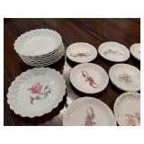 Large Collection of Miniature Floral Decorative Butter Pat Plates & 2 Bowls Large Collection of Miniature Floral Decorative Butter Pat Plates & 2 Bowls
