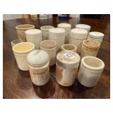 Lot of 16 Vintage Stoneware Crocks and Jars - Assorted Sizes Lot of 16 Vintage Stoneware Crocks and Jars - Assorted Sizes