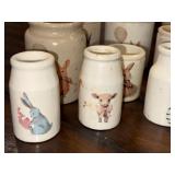 Lot of 15 Antique English Ironstone Animal Illustration Pottery Vases Lot of 15 Antique English Ironstone Animal Illustration Pottery Vases