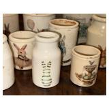 Lot of 15 Antique English Ironstone Animal Illustration Pottery Vases Lot of 15 Antique English Ironstone Animal Illustration Pottery Vases