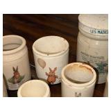 Lot of 15 Antique English Ironstone Animal Illustration Pottery Vases Lot of 15 Antique English Ironstone Animal Illustration Pottery Vases