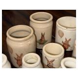 Lot of 15 Antique English Ironstone Animal Illustration Pottery Vases Lot of 15 Antique English Ironstone Animal Illustration Pottery Vases