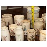 Lot of 15 Antique English Ironstone Animal Illustration Pottery Vases Lot of 15 Antique English Ironstone Animal Illustration Pottery Vases