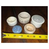 Antique English Advertising Ironstone Cold Cream & Pomade Jars Collection Antique English Advertising Ironstone Cold Cream & Pomade Jars Collection