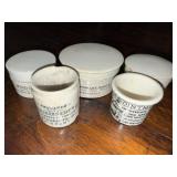 Antique English Advertising Ironstone Chemist Jars Collection - Various Brands Antique English Advertising Ironstone Chemist Jars Collection - Various Brands