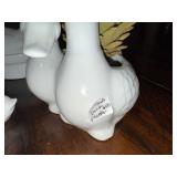 Charming French White Ceramic Animal Decor Set - Planter, Figurines & Egg Cup Charming French White Ceramic Animal Decor Set - Planter, Figurines & Egg Cup