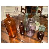 Vintage Glass Bottle Collection - Amber, Clear, and More Vintage Glass Bottle Collection - Amber, Clear, and More