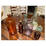 Vintage Glass Bottle Collection - Amber, Clear, and More Vintage Glass Bottle Collection - Amber, Clear, and More