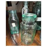 Vintage French and English Glass Bottle and Jar Collection - Assorted Antique Glassware Vintage French and English Glass Bottle and Jar Collection - Assorted Antique Glassware