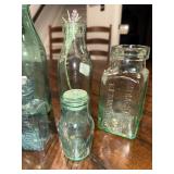 Vintage French and English Glass Bottle and Jar Collection - Assorted Antique Glassware Vintage French and English Glass Bottle and Jar Collection - Assorted Antique Glassware
