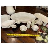 Vintage White Ironstone Dinnerware and Creamer Collection Vintage White Ironstone Dinnerware and Creamer Collection