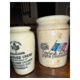 Antique English Advertising Galloway Creamery & Lucien Foucauld Ironstone Jars Antique English Advertising Galloway Creamery & Lucien Foucauld Ironstone Jars