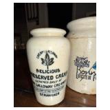 Antique English Advertising Galloway Creamery & Lucien Foucauld Ironstone Jars Antique English Advertising Galloway Creamery & Lucien Foucauld Ironstone Jars