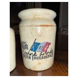 Antique English Advertising Galloway Creamery & Lucien Foucauld Ironstone Jars Antique English Advertising Galloway Creamery & Lucien Foucauld Ironstone Jars