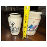 Antique English Advertising Galloway Creamery & Lucien Foucauld Ironstone Jars Antique English Advertising Galloway Creamery & Lucien Foucauld Ironstone Jars