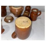Vintage French and English Brown Ceramic Pottery Collection with Marked Bases Vintage French and English Brown Ceramic Pottery Collection with Marked Bases