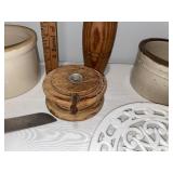 Assorted Vintage Kitchen & Decor Lot: Butter Mold, Crocks, Knife & More Assorted Vintage Kitchen & Decor Lot: Butter Mold, Crocks, Knife & More