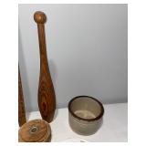 Assorted Vintage Kitchen & Decor Lot: Butter Mold, Crocks, Knife & More Assorted Vintage Kitchen & Decor Lot: Butter Mold, Crocks, Knife & More