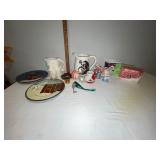 Holiday Decor Lot: Santa Pitchers, Christmas Plates & Ornaments Holiday Decor Lot: Santa Pitchers, Christmas Plates & Ornaments